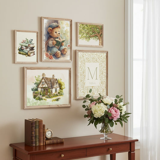 Vintage Kids Wall art l Set of 5 frames