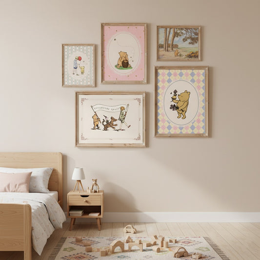 Vintage Kids Wall art l Set of 5 frames