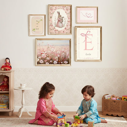 Vintage Kids Wall art l Set of 5 frames