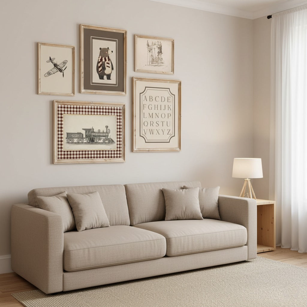 Vintage Kids Wall art l Set of 5 frames