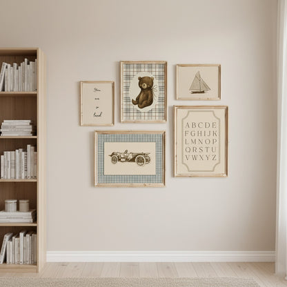 Vintage Kids Wall art l Set of 5 frames