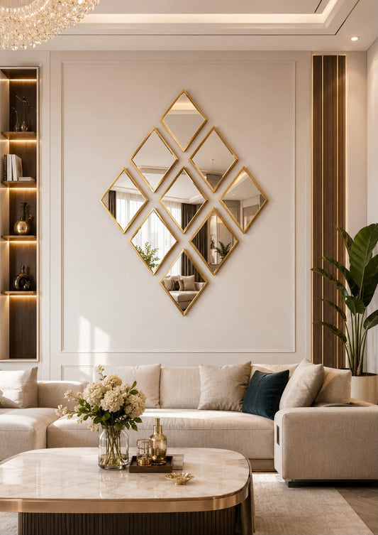 Diamond Gold Mirror Wall Art
