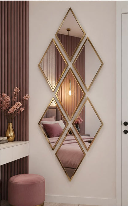 Diamond Gold Mirror Wall Art