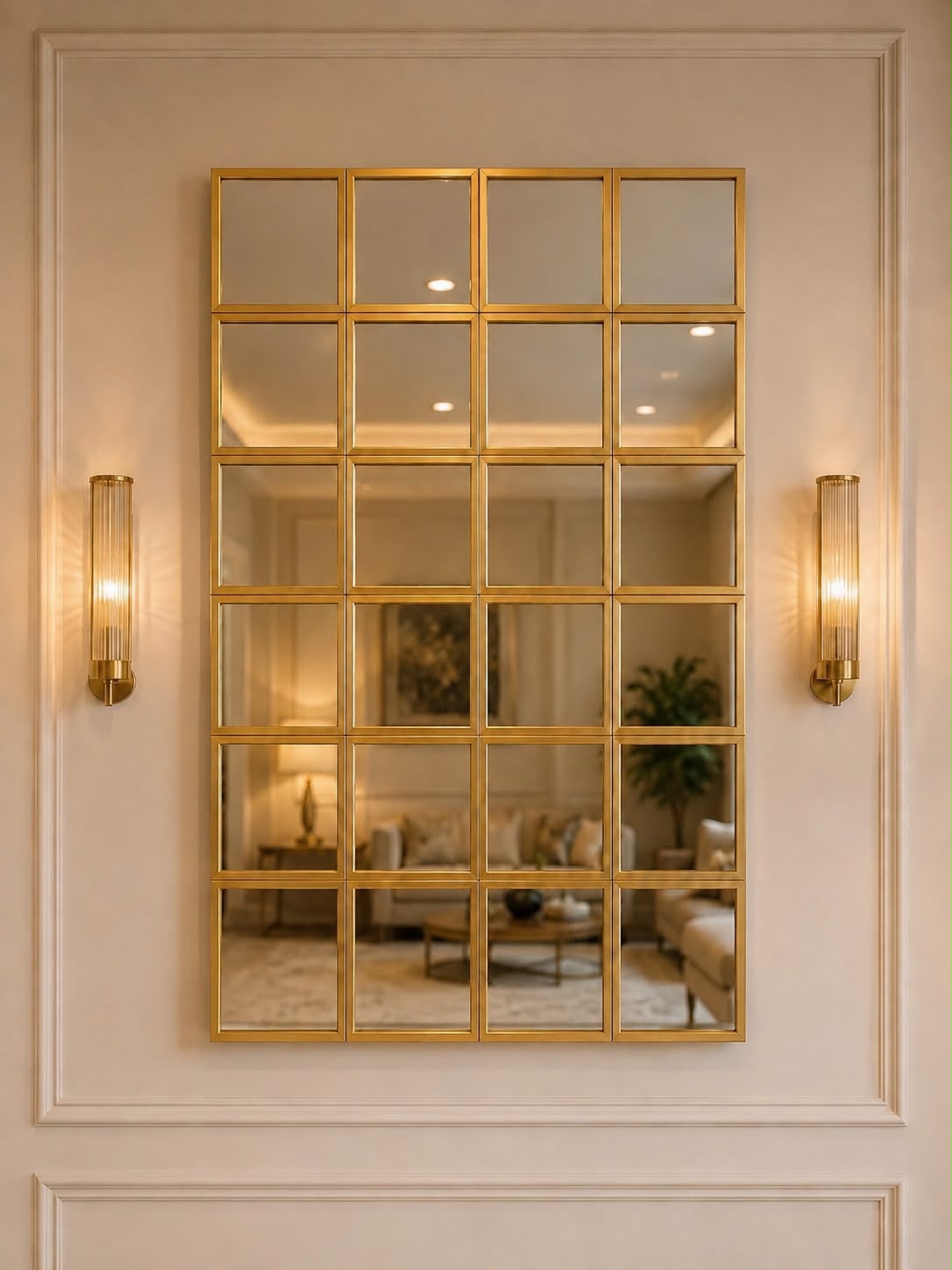 Grid Mirror Wall Hanging