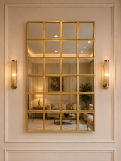 Grid Mirror Wall Hanging