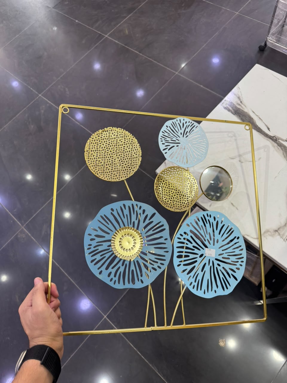 Azure Bloom 3D Metal Wall Art