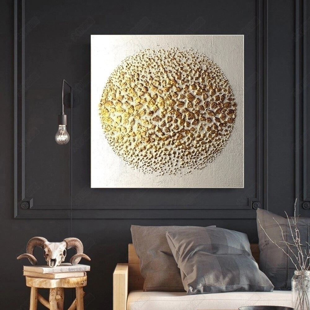 White and Gold Abstract Painting