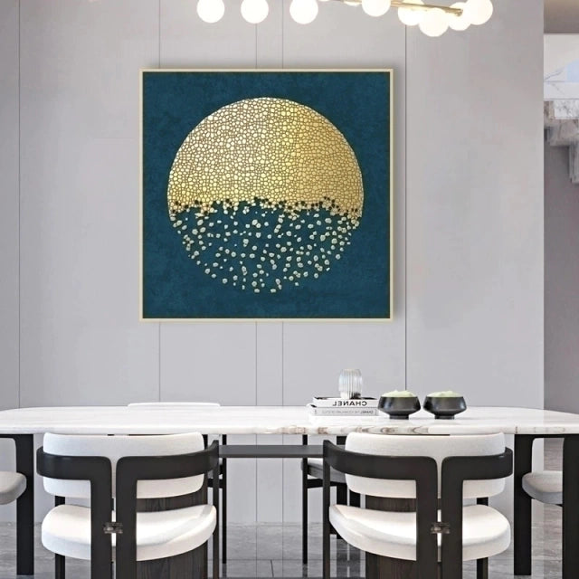 Abstract Decorative Frame in Gold and Blue