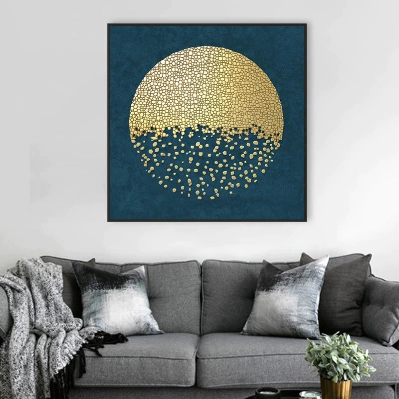 Abstract Decorative Frame in Gold and Blue