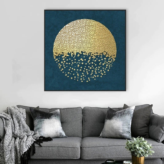 Abstract Decorative Frame in Gold and Blue