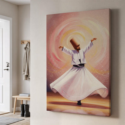 Sufi Dervish Canvas Wall Art Whirling Dance Spiritual Print Turkish Mystic Decor