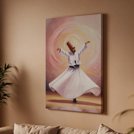 Sufi Dervish Canvas Wall Art Whirling Dance Spiritual Print Turkish Mystic Decor