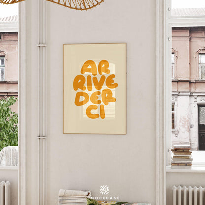 Retro Arrivederci Print: Bold Italian Typography