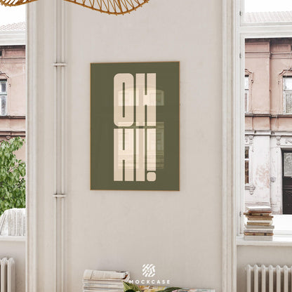 OH HI! Typography Print: Bold Minimalist Wall Art