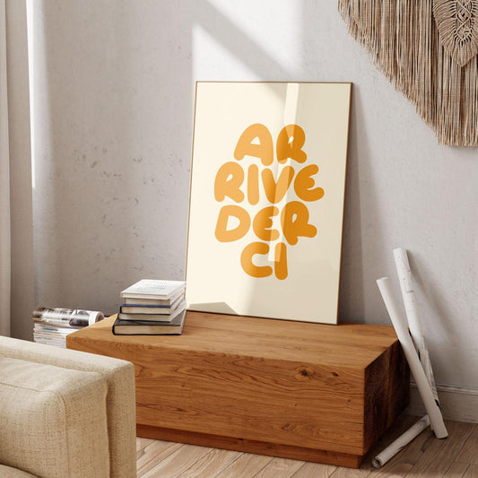 Retro Arrivederci Print: Bold Italian Typography