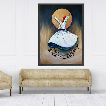 Whirling Dervish Canvas Art, Sufi Dance Wall Decor