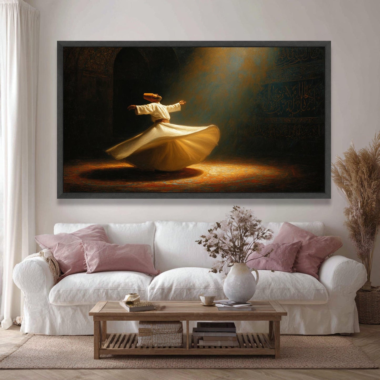 Sufi Spiritual Art, Middle Eastern Calligraphy Wall Decor