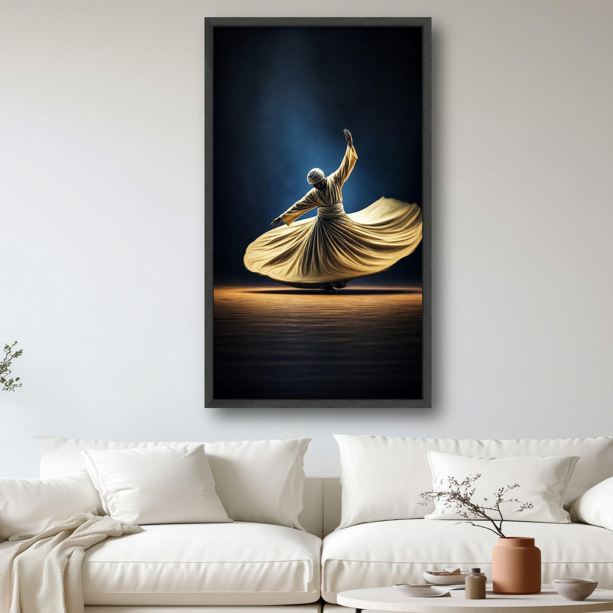 Whirling Dervish Dance Canvas, Sufi Spiritual Mystical Art, Ethnic Cultural