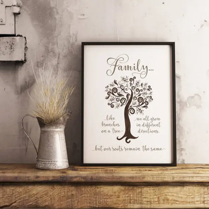 FAMILY LIKE BRANCHES ON A TREE WE ALL GROW IN DIFFERENT QUOTE – QUOTES WALL ART