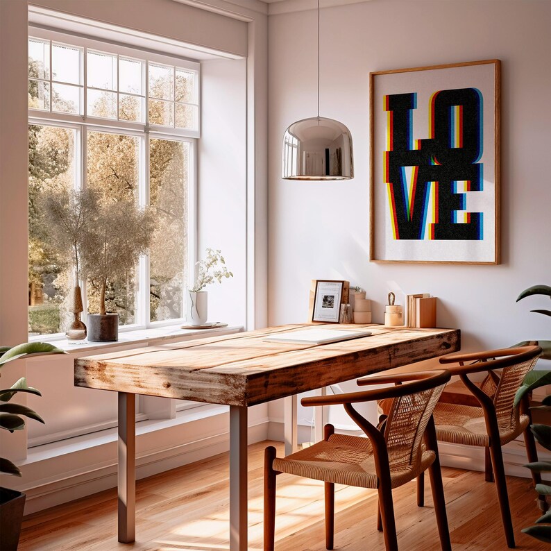 Retro Love Typography Art