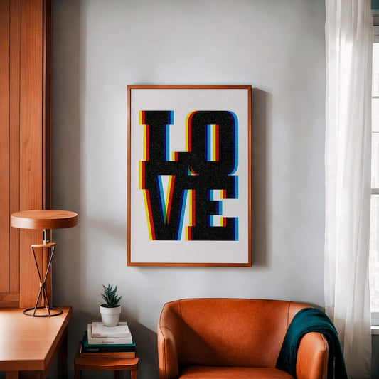 Retro Love Typography Art