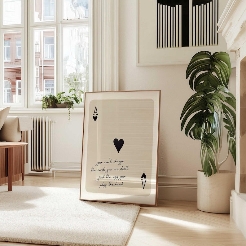 The Cards That Are Dealt Ace of Hearts Motivational Quote Frame