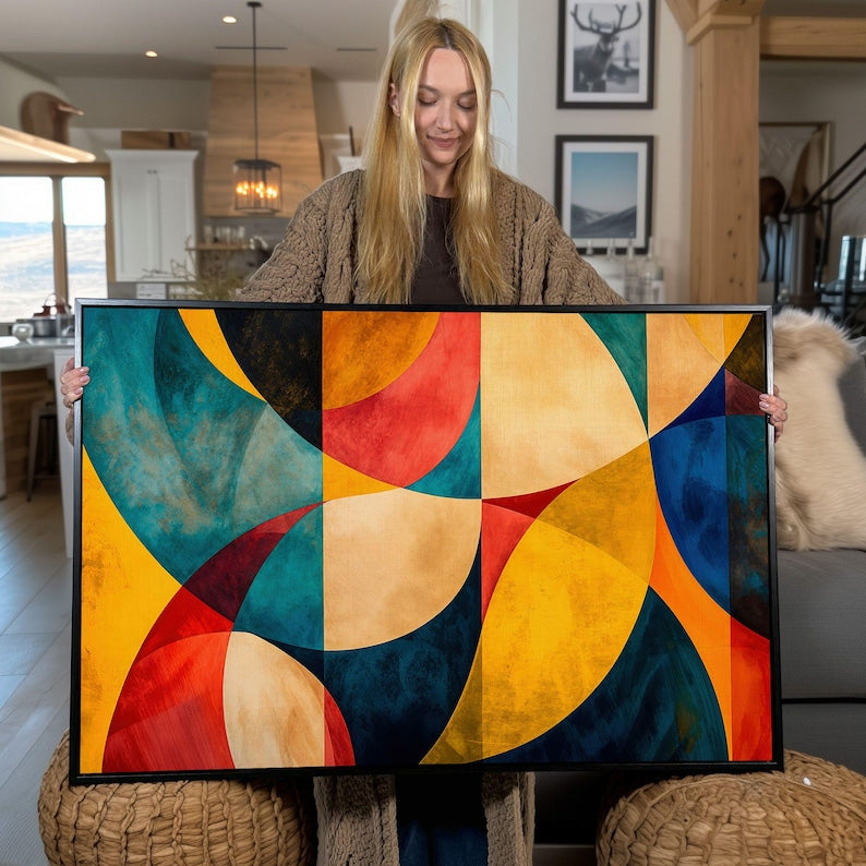 Modern Geometric Abstract Canvas Wall Art