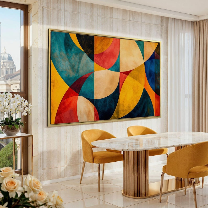 Modern Geometric Abstract Canvas Wall Art