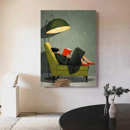 Cozy Reading Moment Canvas Wall Art
