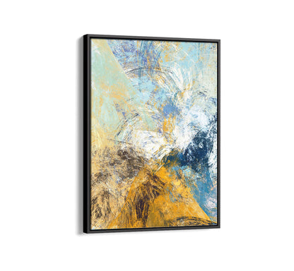 Gold and Blue Abstract Painting