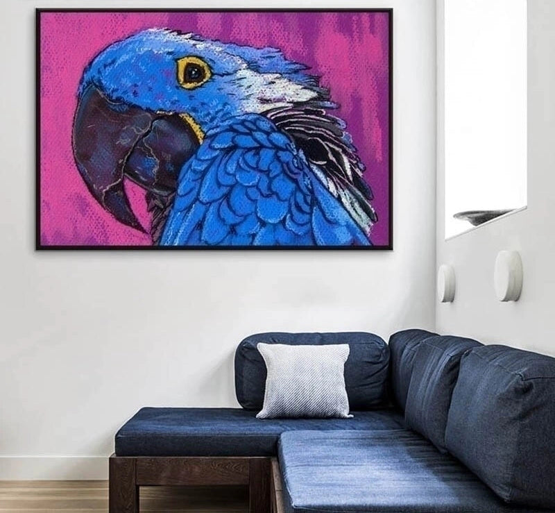 Large Blue Macaw Decorative Frame