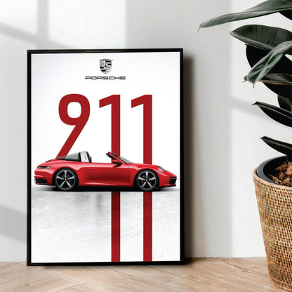 PORSCHE 911 Red - Wall Art