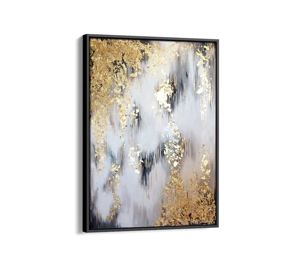 Abstract Golden Rain Painting