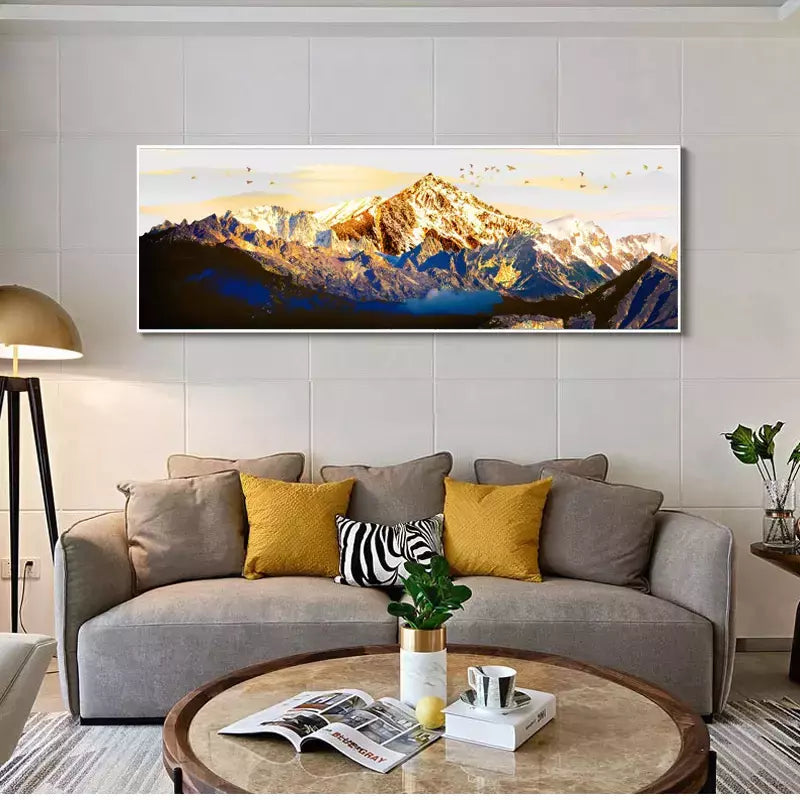 Abstract Painting Golden Mountains