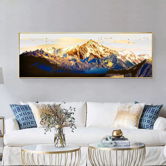 Abstract Painting Golden Mountains