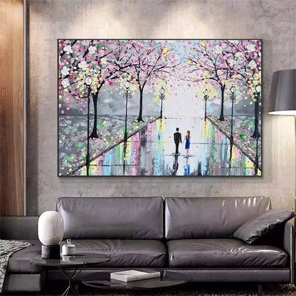 Couple in the Abstract Park Painting