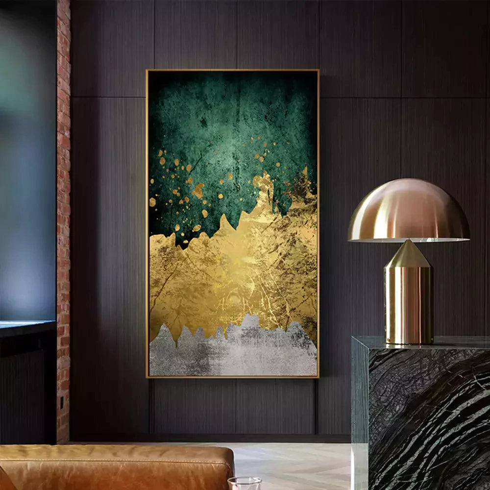 Green and Gold Abstract Decorative Frame
