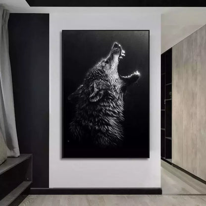 Decorative Howling Wolf Picture